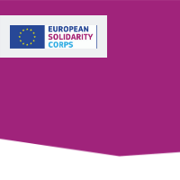European Solidarity Corps logo on pink background