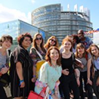 Europeers UK in Strasbourg in a group smiling at the camera